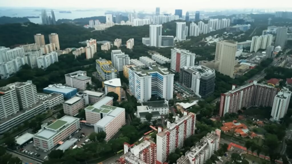 viviendas en Singapur desde vistas desde el aire