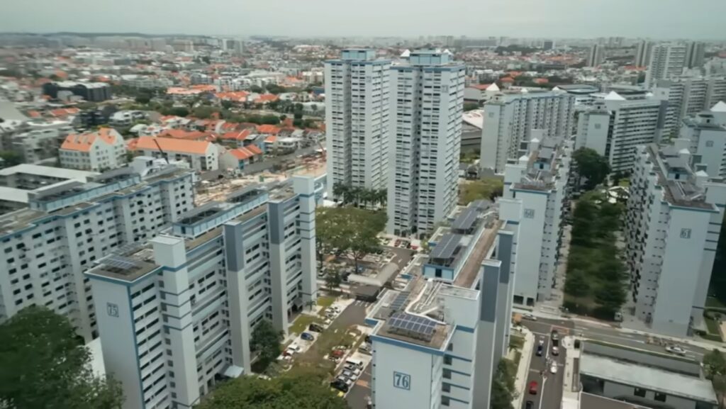 vista aérea de las viviendas de Singapur